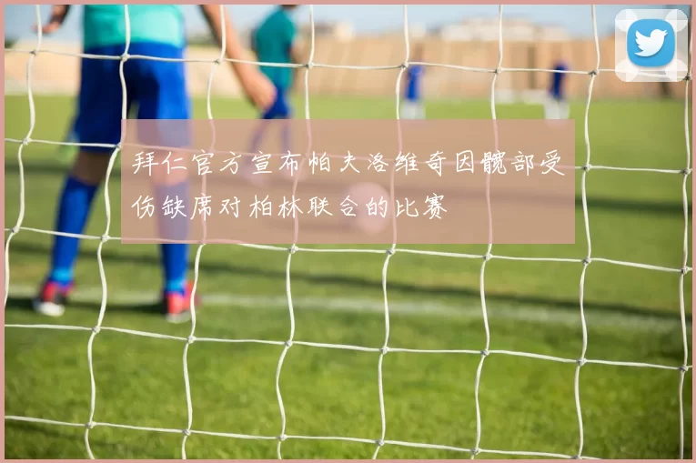 拜仁官方宣布帕夫洛维奇因髋部受伤缺席对柏林联合的比赛